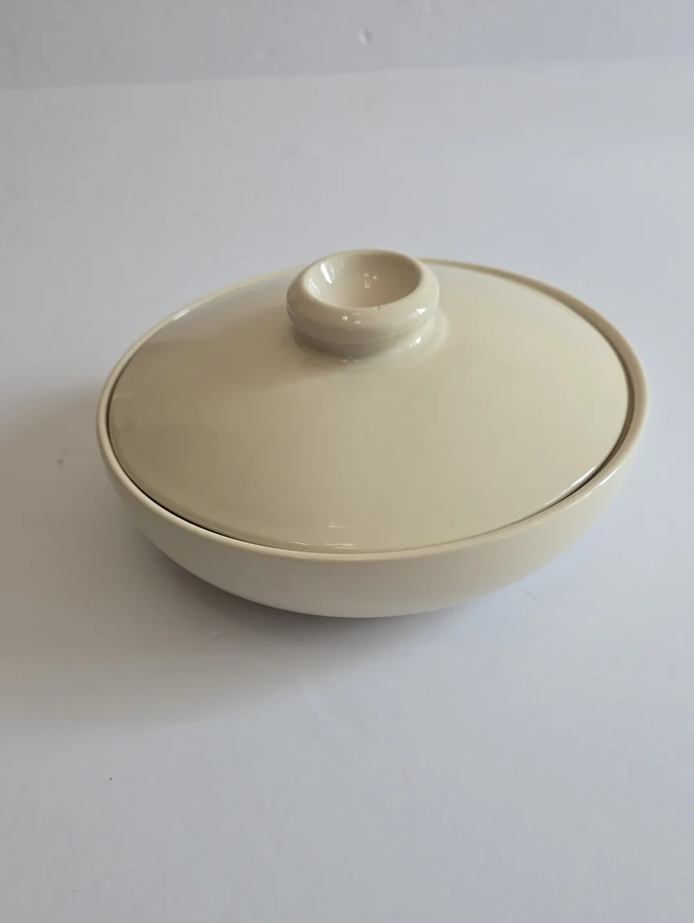 Vintage Pottery Barn Sicilia Stoneware Lidded Casserole Dish Portugal Cream